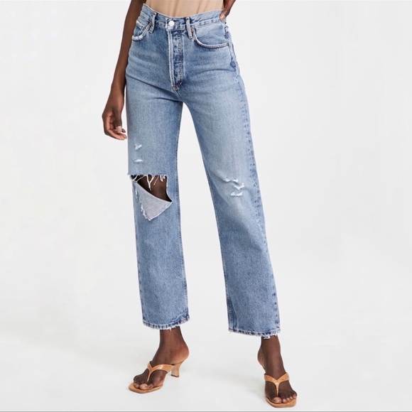 Agolde 90’s Pinch-Lineup High Rise Straight Button Fly Jeans Size 23